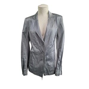 Marc Aurel Shiny Gray 3-Button Suit Coat Light Weight Jacket‎ Blazer Women's 40